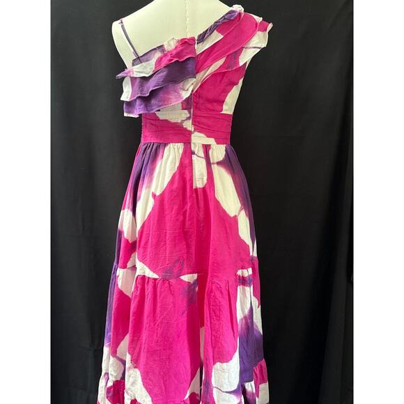 Women’s Busayo Pink & Purple Frilled Long Maxi Tank Dress Sz 0 - Picture 3 of 4